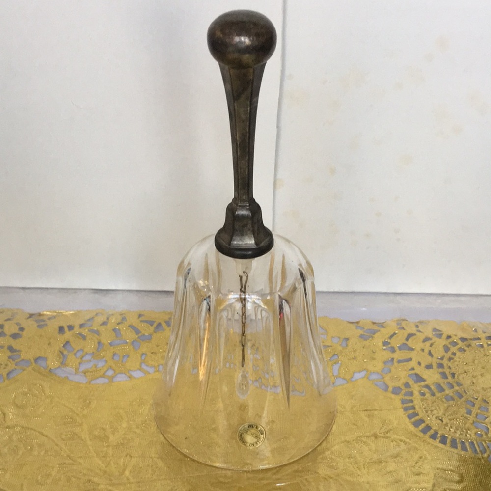 Vintage Italian Lead crystal bell with silver handle